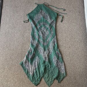 BCBGMaxAzria Emerald and Silver Dress
